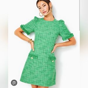 Lilly Pulitzer Kelly Green Ryner Palm Beach Boucle Dress